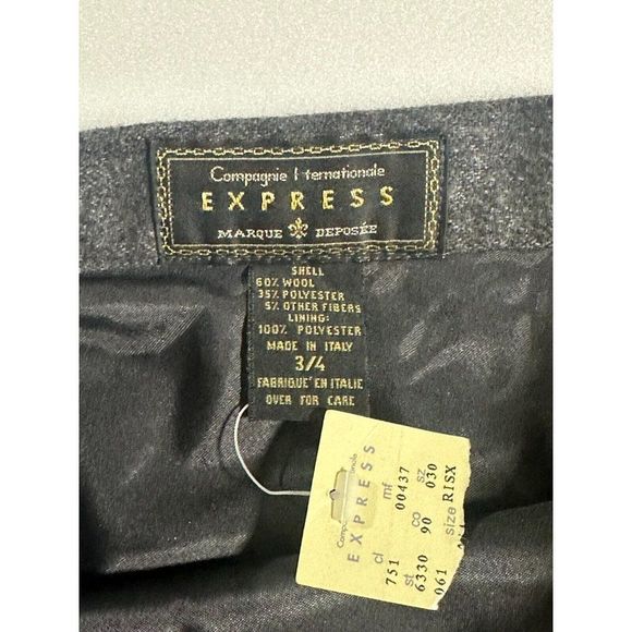 Express Wool Mix Charcoal Gray Skirt Made in Italy Size 3-4 # 1122 - Picture 4 of 11